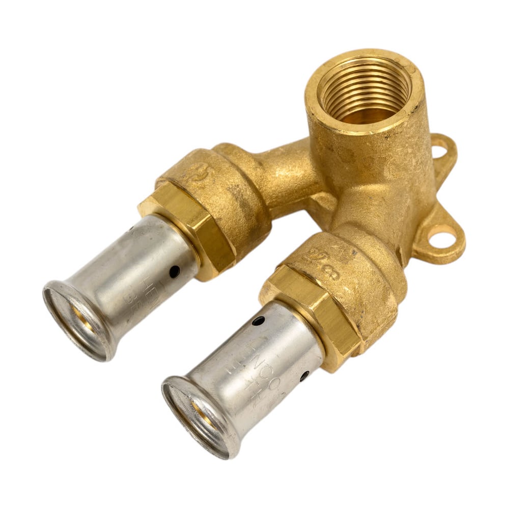 Изображение товара Водорозетка HENCO проходная укороченная латунь 16 мм 1/2 F пресс ВР