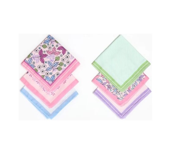 Изображение товара Платки носовые Этель женские Лето 30х30 см, набор 12 шт, рисунок МИКС, 100% хлопок 10394739