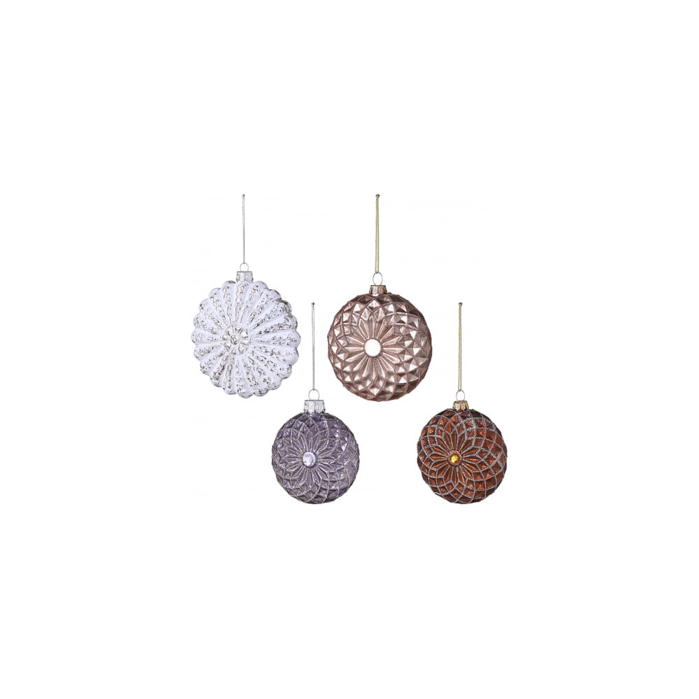 Изображение товара Набор елочных украшений Tkano Winter Wonders 4 шт стекло оригинальный дизайн