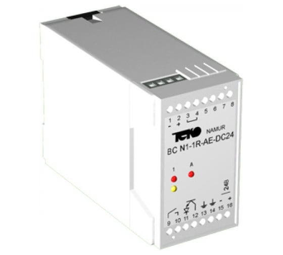 Изображение товара Блок сопряжения ТЕКО BC N1-1R-AR-AC220-C под.выключатель 1,релей.выход 1, элект.выход 0,ном.напр 220 В AC,раб.тем-ры-25°С...+75°С, 00-00022150