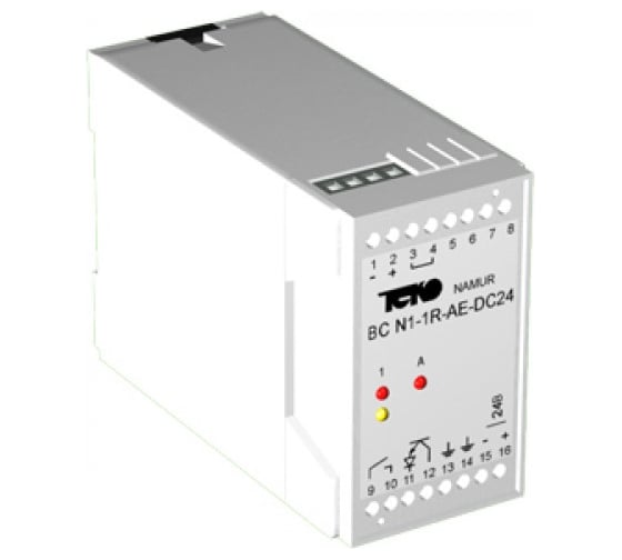 Изображение товара Блок сопряжения ТЕКО BC N1-1R-AR-DC24/ AC220 подключаемый выключатель 1, релейный выход 1, электронный выход 0, номинальное напряжение питания 24 В DC /220 В AC, рабочие температуры 0…+60°C, 00-00022152