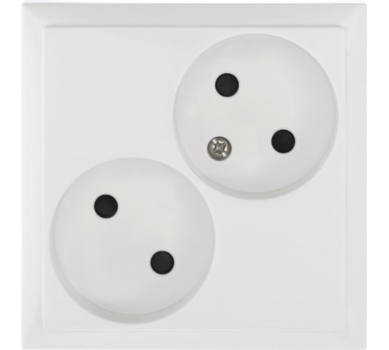 Изображение товара Розетка двойная LK Studio LK60 без заземляющего контакта, со шторками, белый 863604-1
