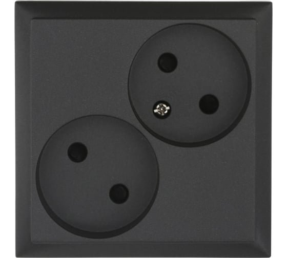 Изображение товара Розетка двойная LK Studio LK60 без заземляющего контакта, со шторками, черный бархат 863608-1