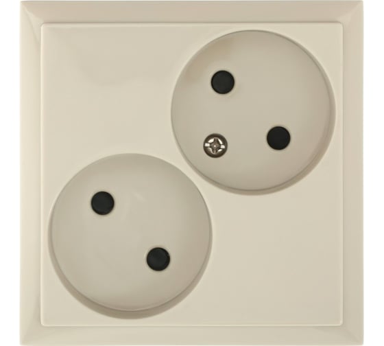 Изображение товара Розетка двойная LK Studio LK60 без заземляющего контакта, со шторками, бежевый 863601-1