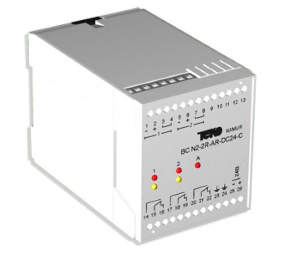 Изображение товара Блок сопряжения ТЕКО BC N2-2R-AR-DC24 под.выключатель 2,релей.выход 2,элект.выход 0,ном.напр 24 В DC,раб.тем-ры0…+60°C, 00-00022128