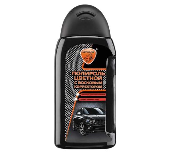 Изображение товара Цветной полироль ELTRANS с восковым корректором царапин, черный, ПЭТ флакон, 350 мл EL-0811.00