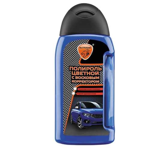 Изображение товара Цветной полироль ELTRANS с восковым корректором царапин, синий, ПЭТ флакон, 350 мл EL-0811.09