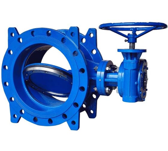 Изображение товара Затвор поворотный двухэксцентриковый Benarmo Ду250 Ру10/16 чугун, EPDM, ред, фланцевое присоединение, д/чуг 109-0320