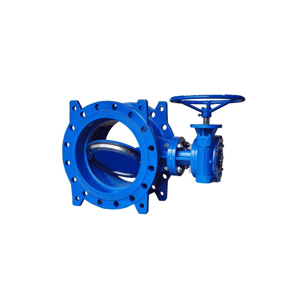 Изображение товара Поворотный двухэксцентриковый затвор Ду400 Ру10/16 из чугуна EPDM фланцевый