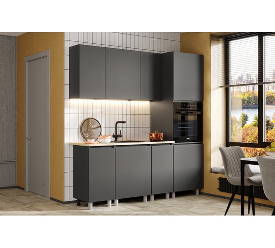 Изображение товара Модульная кухня Арника Денвер 2,0 м, графит Н14471234