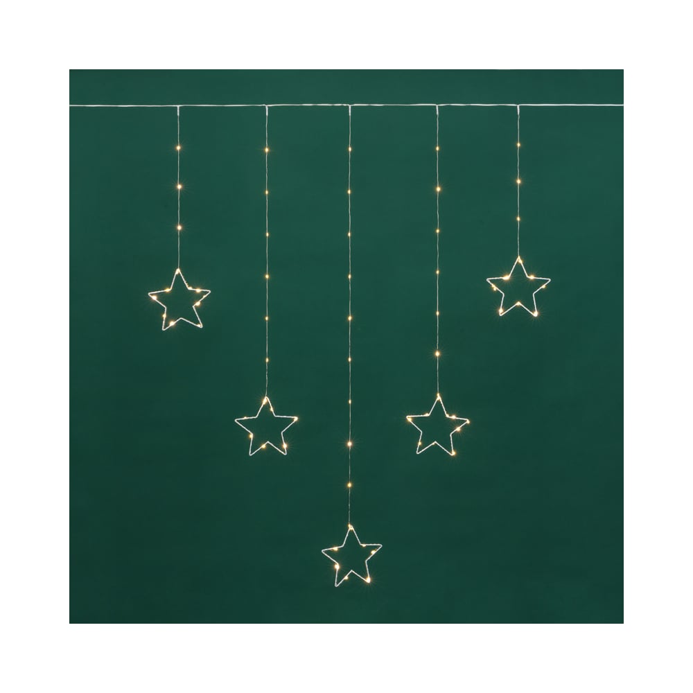 Изображение товара Гирлянда Neon-Night Занавес звезд из росы, теплый белый свет, USB управление