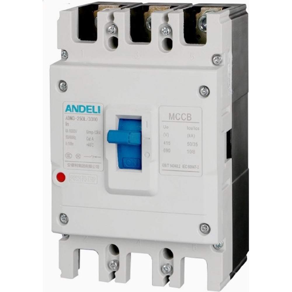 Изображение товара Автоматический выключатель ANDELI ADM3-250L/3P 125A 50kA артикул ADL06-087