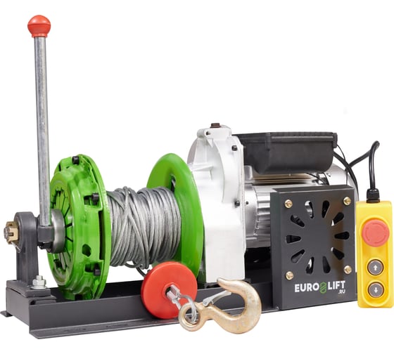 Изображение товара Лебедка EURO-LIFT KCD-M 500кг, 60м, U=220 В электрическая  монтажная с рычагом  00-00003036