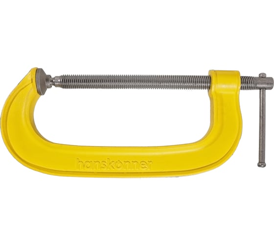 Изображение товара G-образная струбцина Hanskonner 200 мм/8'', чугун, оксидированный винт HK1078-01-200