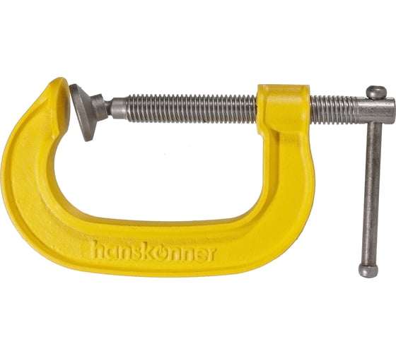 Изображение товара G-образная струбцина Hanskonner 75 мм/3'', чугун, оксидированный винт HK1078-01-075