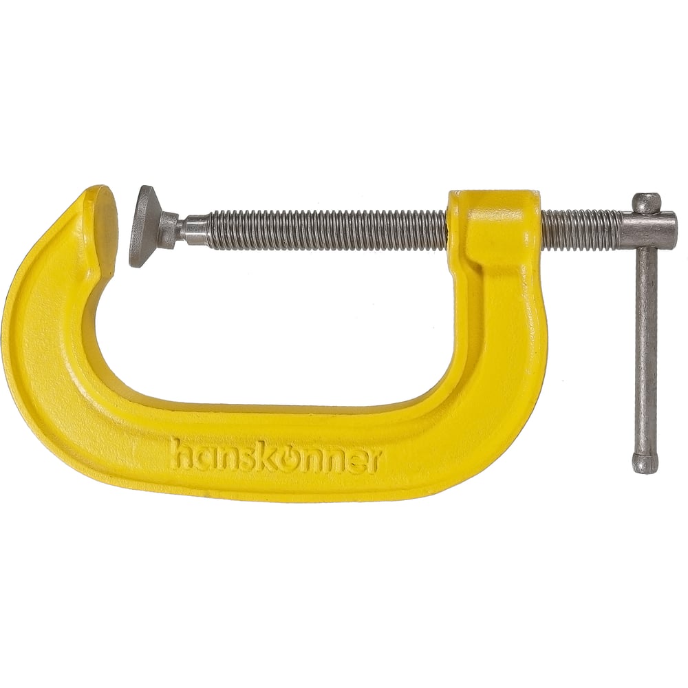 Изображение товара G-образная струбцина Hanskonner 100 мм чугун винтовая для дерева металла пластика