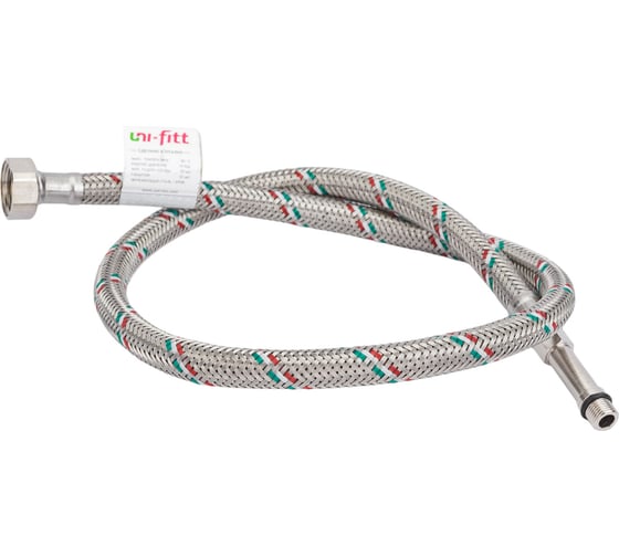 Изображение товара Подводка гибкая (МL10х1-1/2"; 80 см; удл. штуцер; DN 8; оплётка из нерж. стали) Uni-Fitt 503S2808