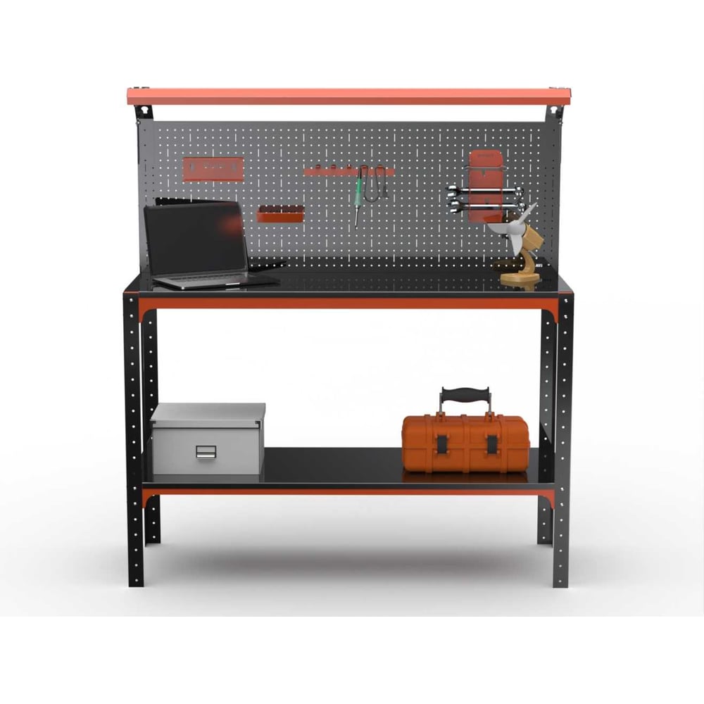 Изображение товара Стол-верстак ООО Металекс серия KIT 950х1600х500 с полкой и освещением