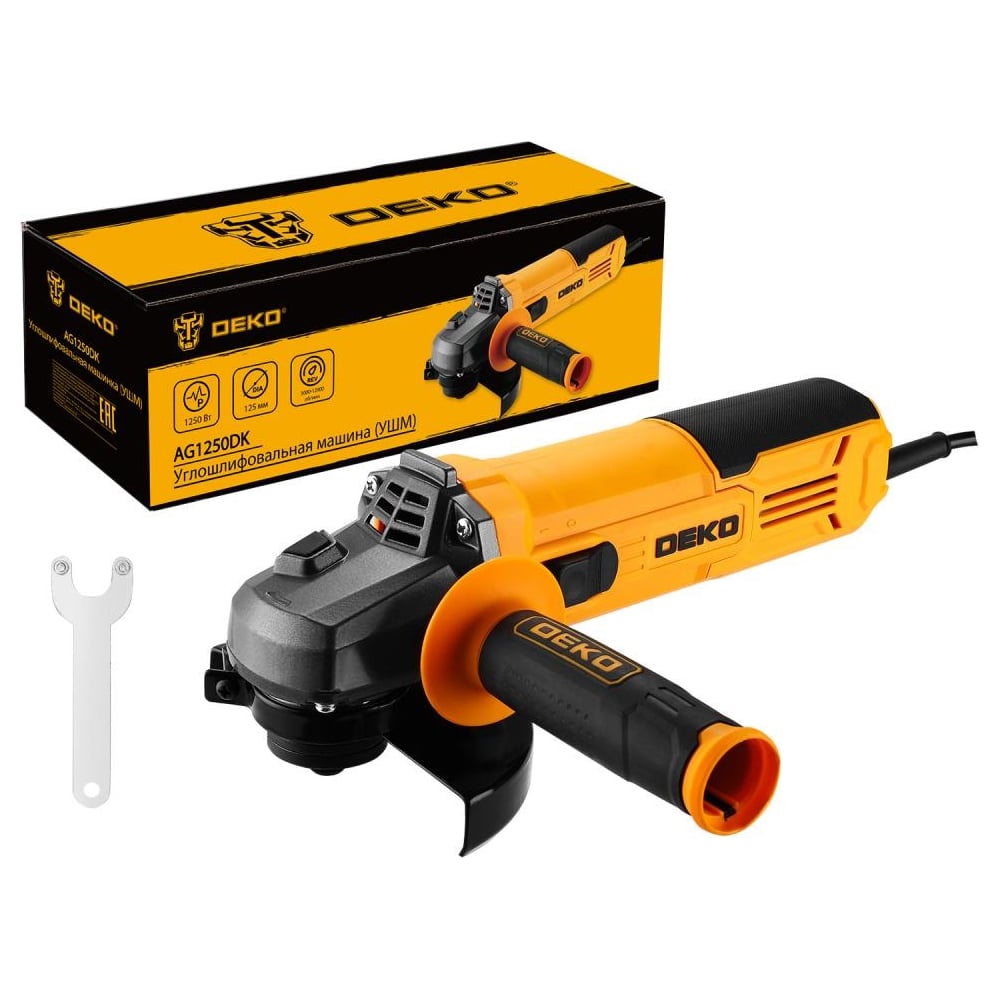Изображение товара Углошлифовальная машина DEKO (УШМ) AG1250DK, 125 мм, 1250 Вт 083-1025