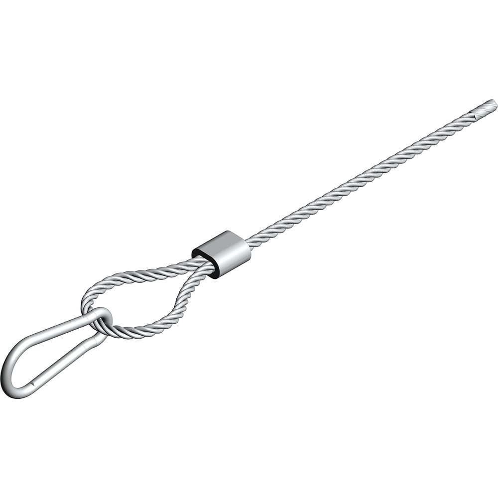 Изображение товара Трос с карабином и зажимом УМС 2 мм, длина 3м TK-2-3-Z