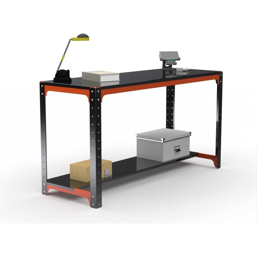 Изображение товара Стол-верстак ООО Металекс серия KIT 950х1600х600 оранжево-черный прочный рабочий стол