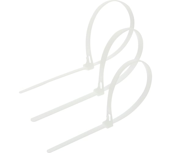 Изображение товара Нейлоновый многоразовый хомут ТУНДРА 7.2х300 мм, белый, в упаковке 50 шт. 1550228