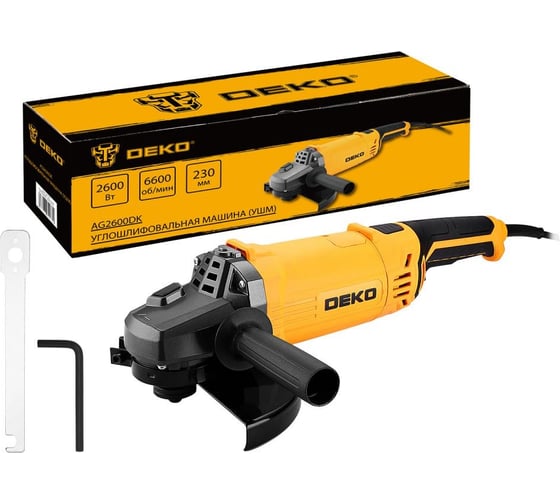 Изображение товара Углошлифовальная машина DEKO (УШМ) AG2600DK, 230 мм, 2600 Вт 083-1031