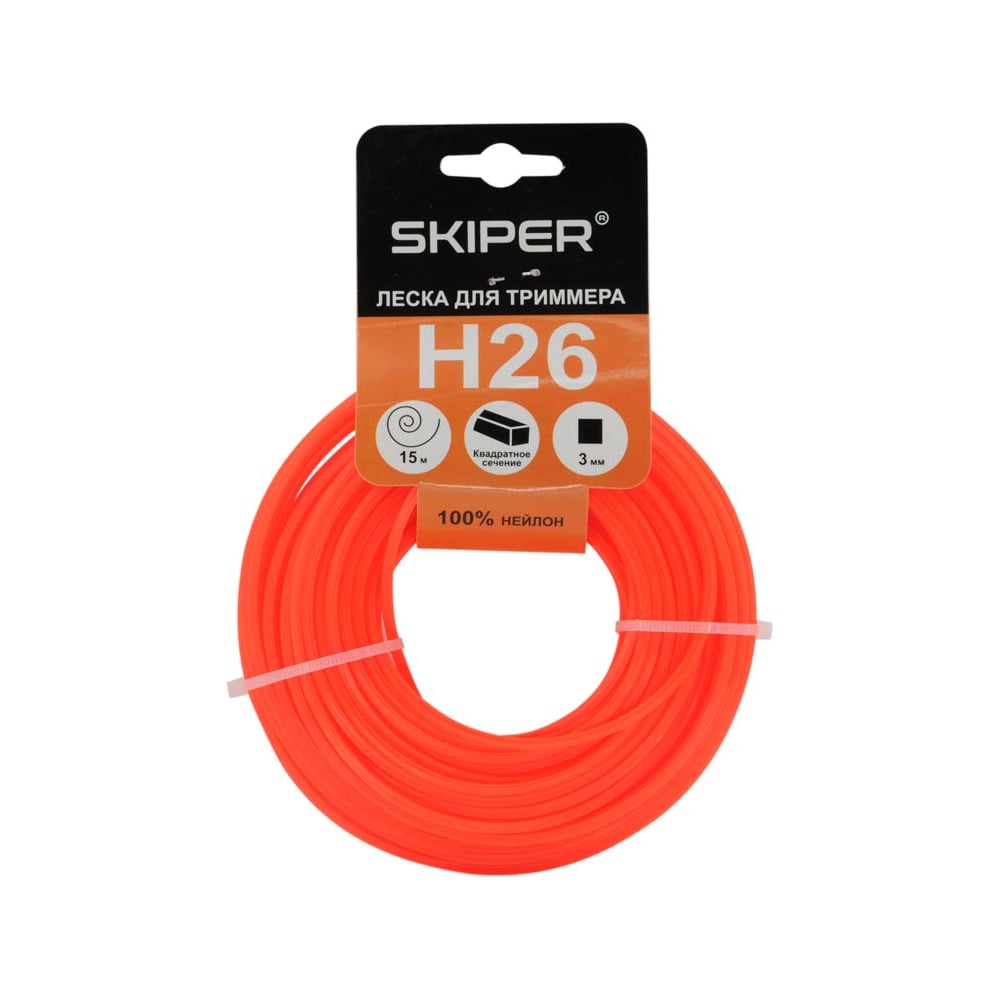 Изображение товара Леска H26 3.0 мм, 15 м, квадратное сечение, оранжевый SKIPER 00-00008079
