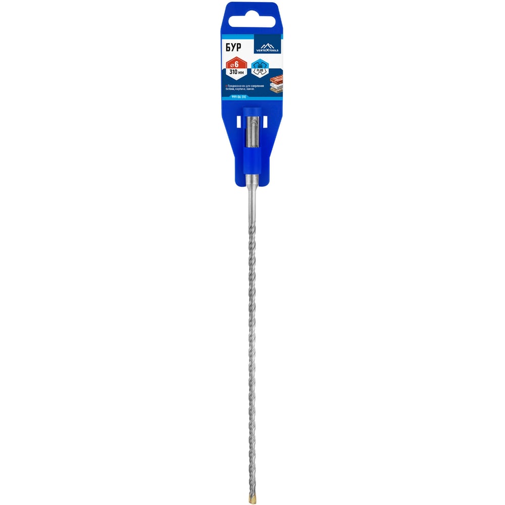 Изображение товара Бур SDS-plus Vertextools 6х310 мм профессиональный сверло для перфоратора