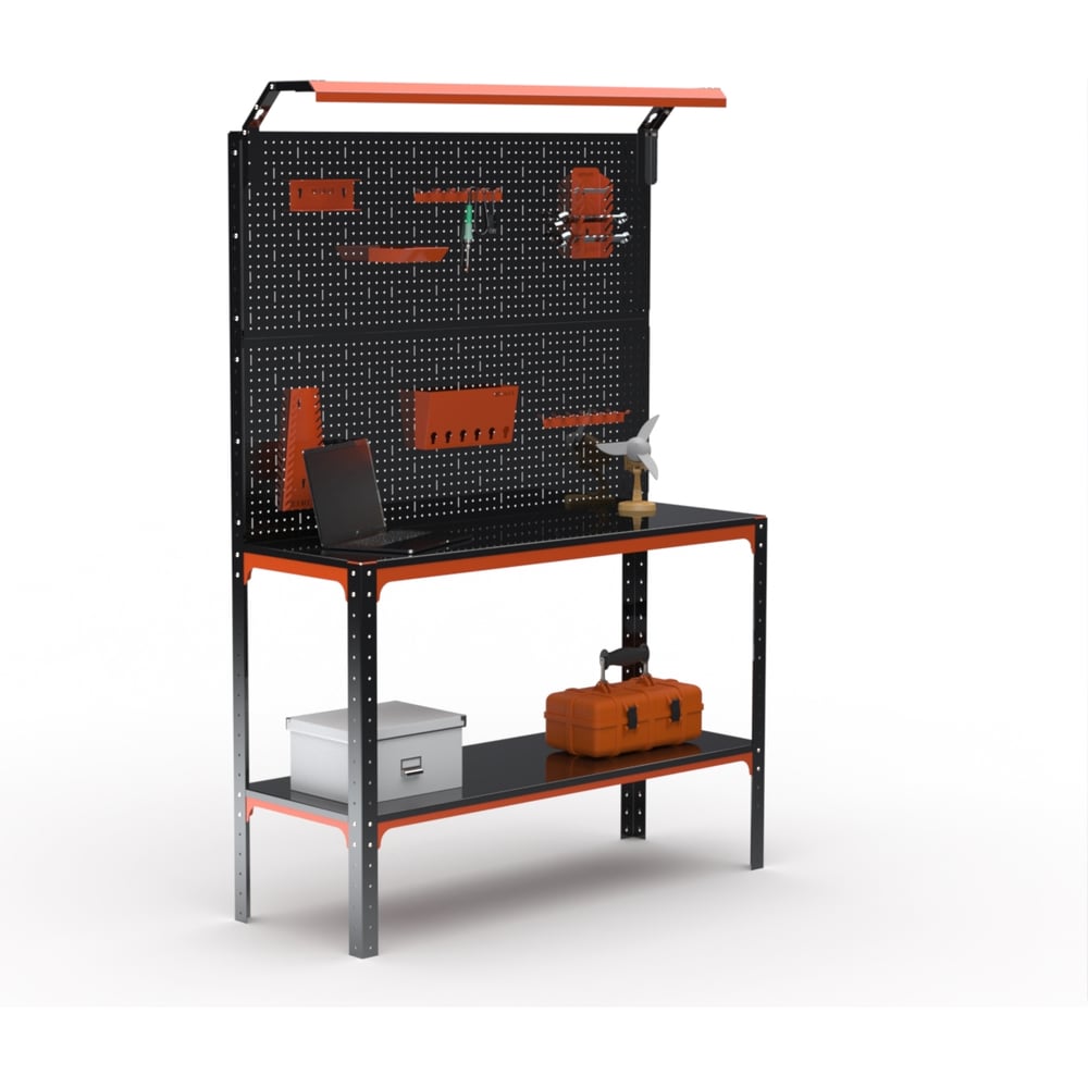 Изображение товара Стол-верстак Металекс KIT 950х1600х400 оранжево-чёрный