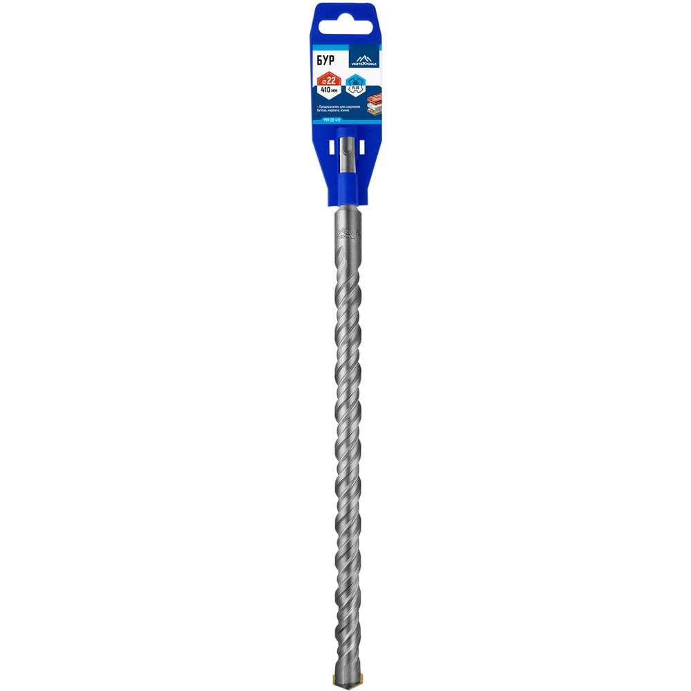 Изображение товара Бур SDS-plus 22х410 мм Vertextools 999-22-410 - сверло для бетона и кирпича