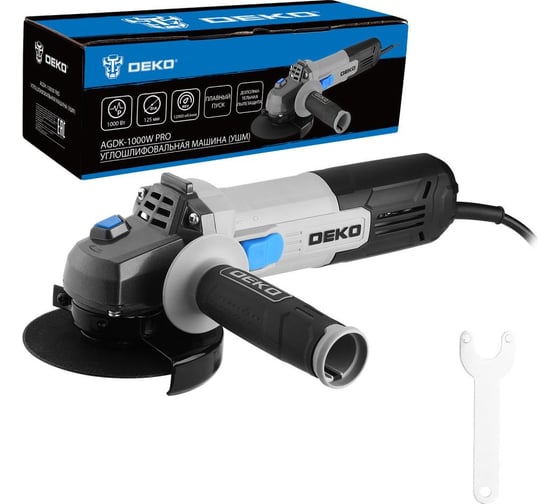 Изображение товара Углошлифовальная машина DEKO (УШМ) AGDK-1000 W PRO, 125 мм, 1000 Вт 084-1076