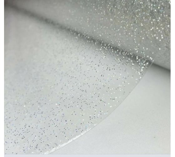 Изображение товара Силиконовое прозрачное покрытие Dekorelle блестки, серебро 199-S, толщина 0.2 мм, 1.4x50 м 199S