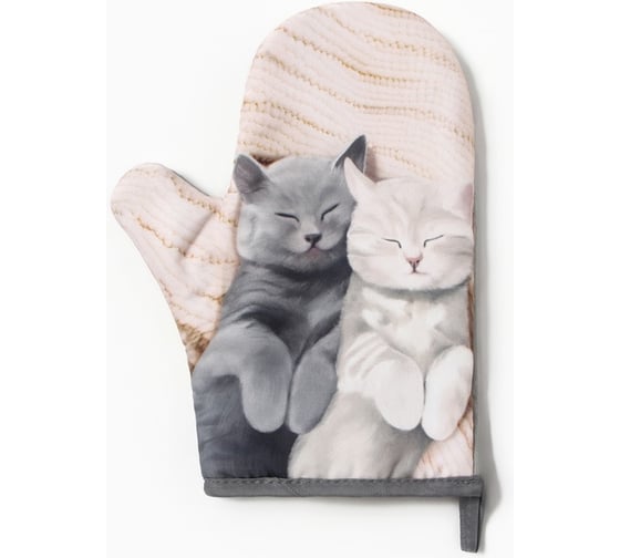 Изображение товара Варежка-прихватка Доляна Котики 20x27 см, 100% п/э 10425128