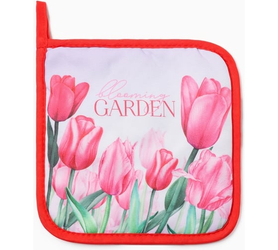 Изображение товара Прихватка Доляна Тюльпаны 17x17 см, 100% п/э 10425153