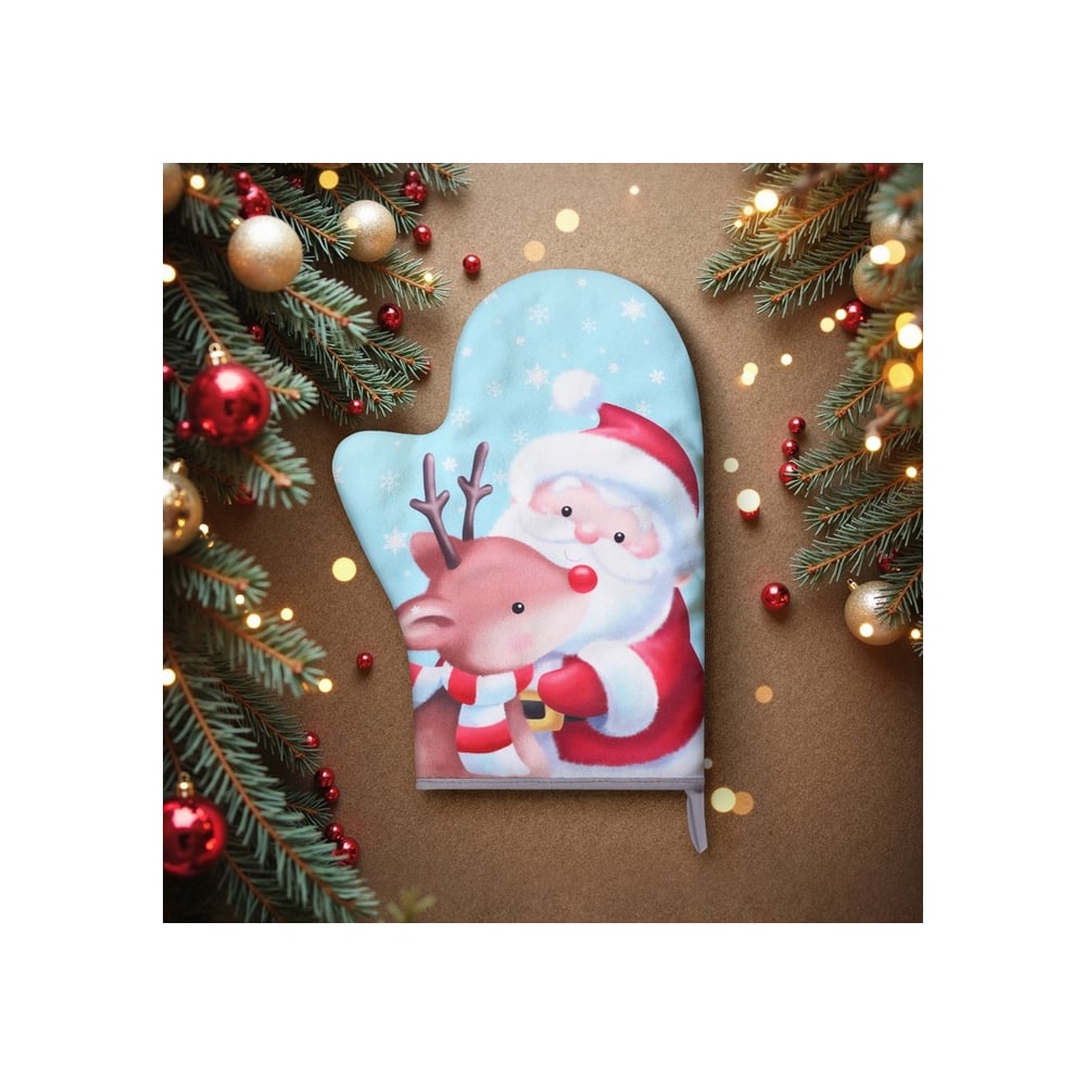 Изображение товара Варежка-прихватка Доляна Новогоднее волшебство 20x28 см, хлопок и пэ, ватин 250 г/м2