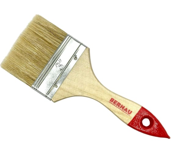 Изображение товара Кисть плоская Berhau 3" 75 мм, смешанная щетина, деревянная ручка Standart 101938