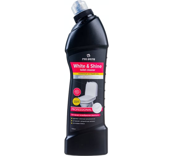 Изображение товара Усиленное чистящее средство для сантехники PRO-BRITE White Shine toilet cleaner лимонная свежесть 1572-075