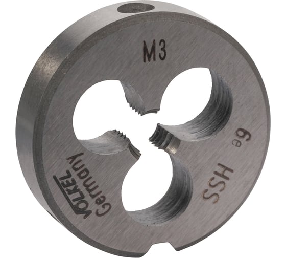 Изображение товара Плашка VOLKEL М3 шаг 0.5мм DINEN22568 HSS 6e 20x5мм 27503 V27503