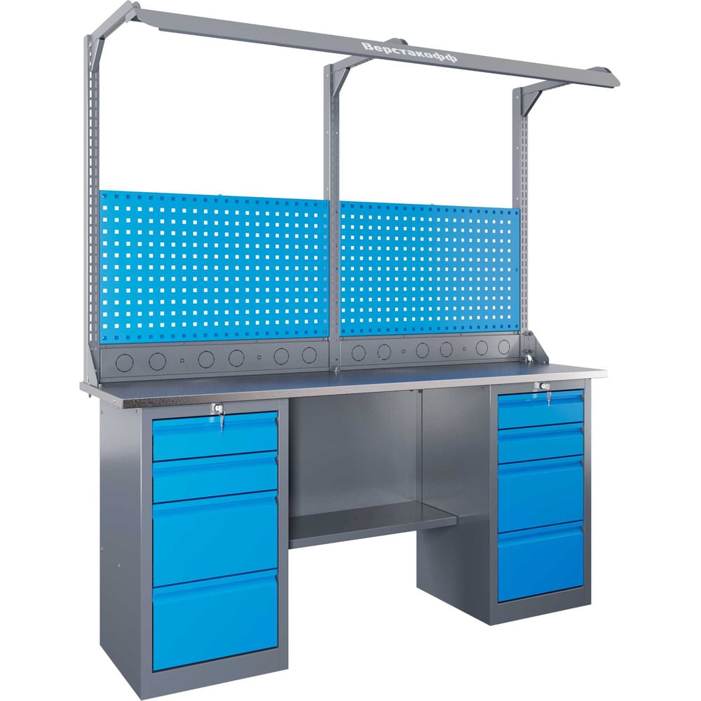 Изображение товара Профессиональный верстак Верстакофф SLF 181.44.2-1FR с ящиками и полками