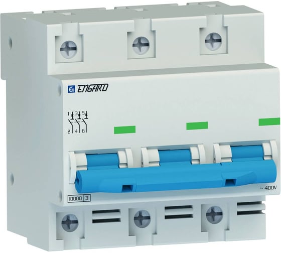 Изображение товара Автоматический выключатель Engard ВА47-100 3р C32 10кА VA47100-3C-32