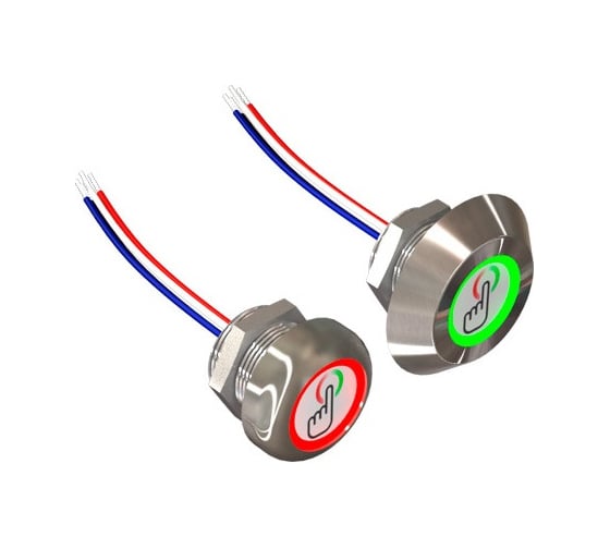 Изображение товара Кнопка сенсорная ТЕКО KC-22ES-3PA-GR колпачок станд,ждущий режим-зеленый,активный режим-красный, PNP NO/NC,функц.вариант комбинир,IP68/IP67,кабель, 00-00037311