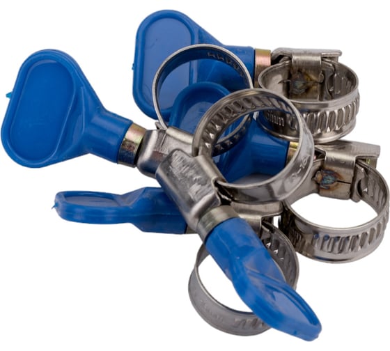 Изображение товара Хомут бабочка РОССНА 10х16 мм 5/8" нержавеющая сталь, винт, 5 шт. Р860679 DIY