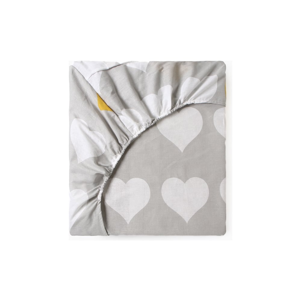 Изображение товара Простыня на резинке Этель Heart 160x200 см из 100 хлопка бязь