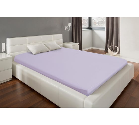 Изображение товара Простыня на резинке Этель 140х200х25, сиреневый, 100% хлопок, поплин 125г/м2 10801856