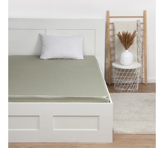 Изображение товара Простыня на резинке Этель Olive tree 180х200х25 см, 100% хлопок, мако-сатин, 114г/м2 9515314