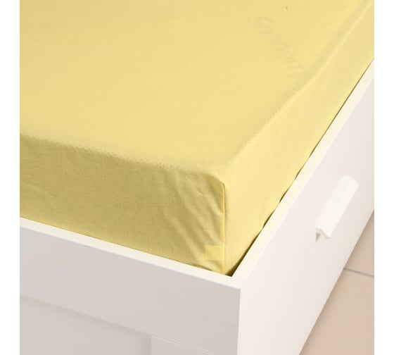 Изображение товара Простыня на резинке Этель 160х200х25, желтый, 100% хлопок, поплин 125г/м2 10801842
