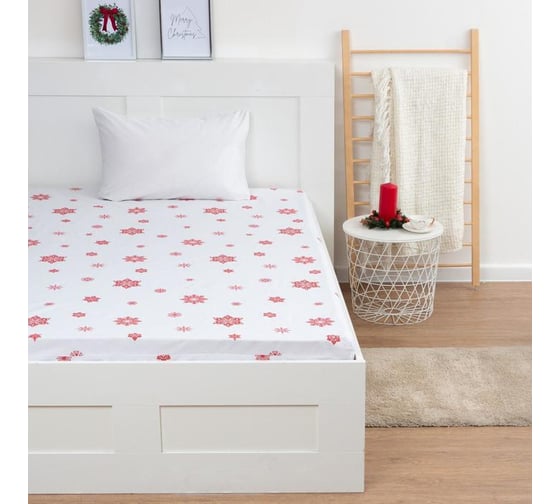 Изображение товара Простыня на резинке Этель 140х200х25 см Новогоднее волшебство, 100%хлопок, бязь, 125 гр/м2 7076985