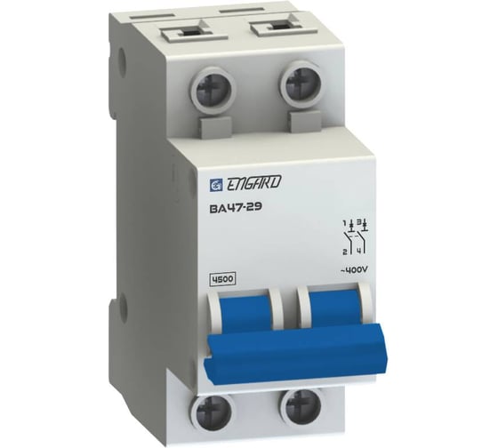 Изображение товара Автоматический выключатель Engard ВА47-29 2р C10 4,5кА VA4729-2С-10