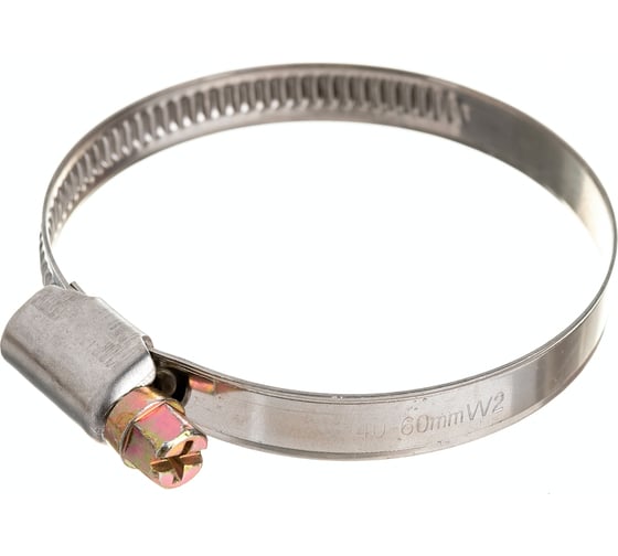 Изображение товара Червячный хомут РОССНА 40х60 мм 2 3/8" нержавеющая сталь, винт, 5 шт. Р860721 DIY